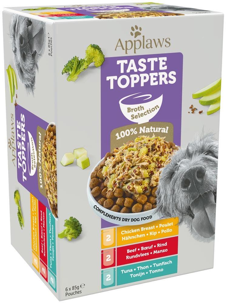 Applaws kapsička Dog Taste Toppers Vývar Multipack 6× 85 g