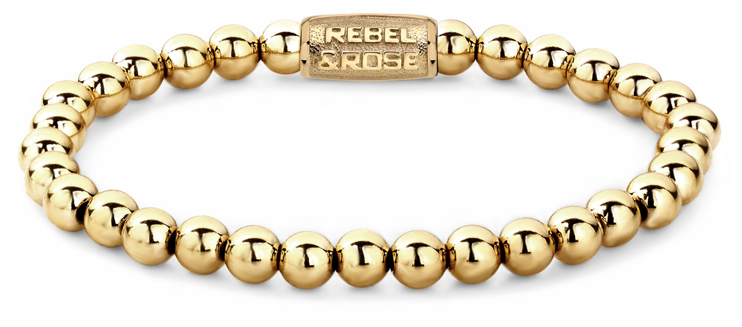 Rebel & Rose Unisex náramok Yellow Gold Only 6 mm RR-60046-G-XS