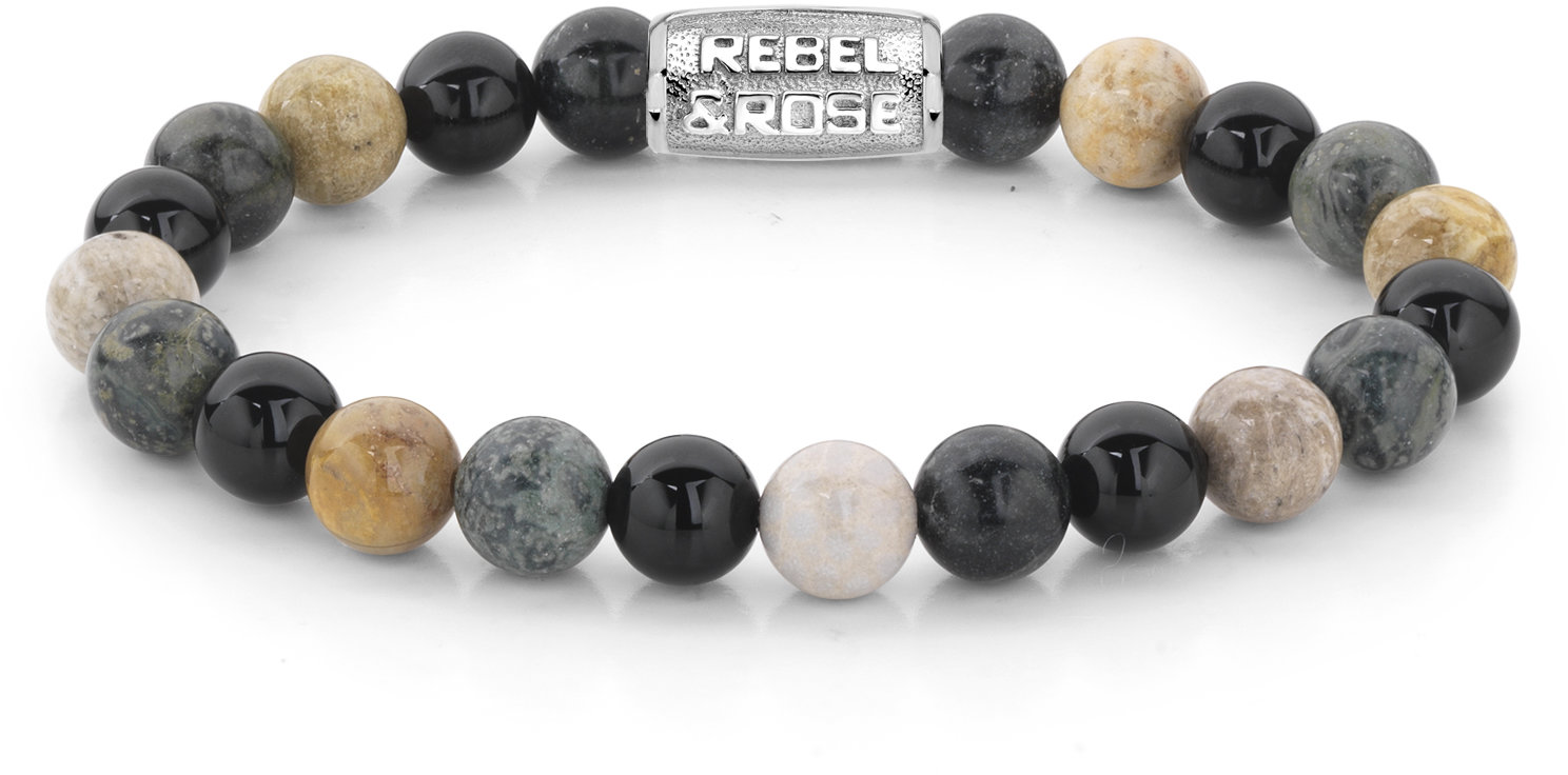 Rebel & Rose Pánsky náramok Autumn Storm 8 mm RR-80051-S-M