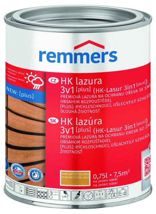 Remmers HK Lazura 3v1 [plus] 0,75 l Eiche hell / Světlý dub