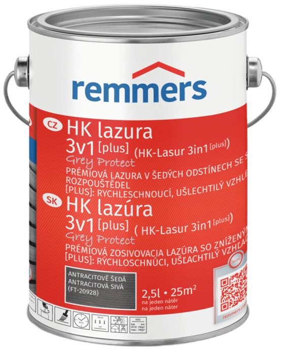 Remmers HK Lazura 3v1 Grey Protect [plus] 2,5 l Anthrazitgrau / Antracitová šedá