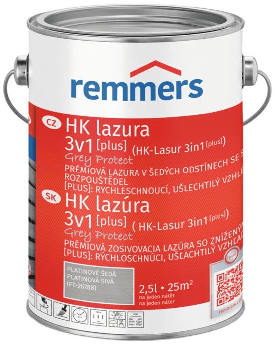 Remmers HK Lazura 3v1 Grey Protect [plus] 2,5 l Platingrau / Platinově šedá