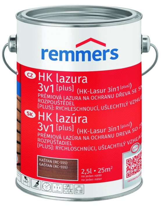 Remmers HK Lazúra 3 v 1 [plus] 2,5 l Gaštan / Gaštan