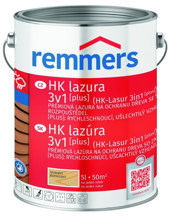 Remmers HK Lazúra 3v1 [plus] 5 l Farblos / Bezfarebný