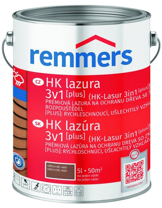 Remmers HK Lazúra 3 v 1 [plus] 5 l Nussbaum / Orech