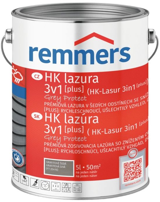 Remmers HK Lazura 3v1 Grey Protect [plus] 5 l Graphitgrau / Grafitová šedá