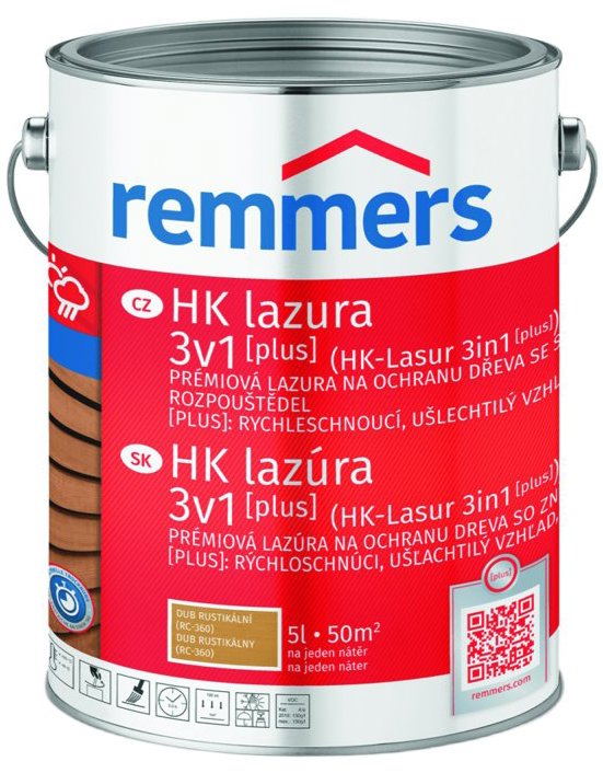 Remmers HK Lazura 3v1 [plus] 5 l Eiche rustikal / Rustikální dub