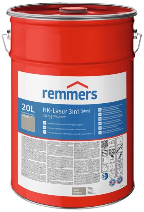 Remmers HK Lazura 3 v 1 Grey protect [plus] 20 l, silbergrau / stříbřitě šedá