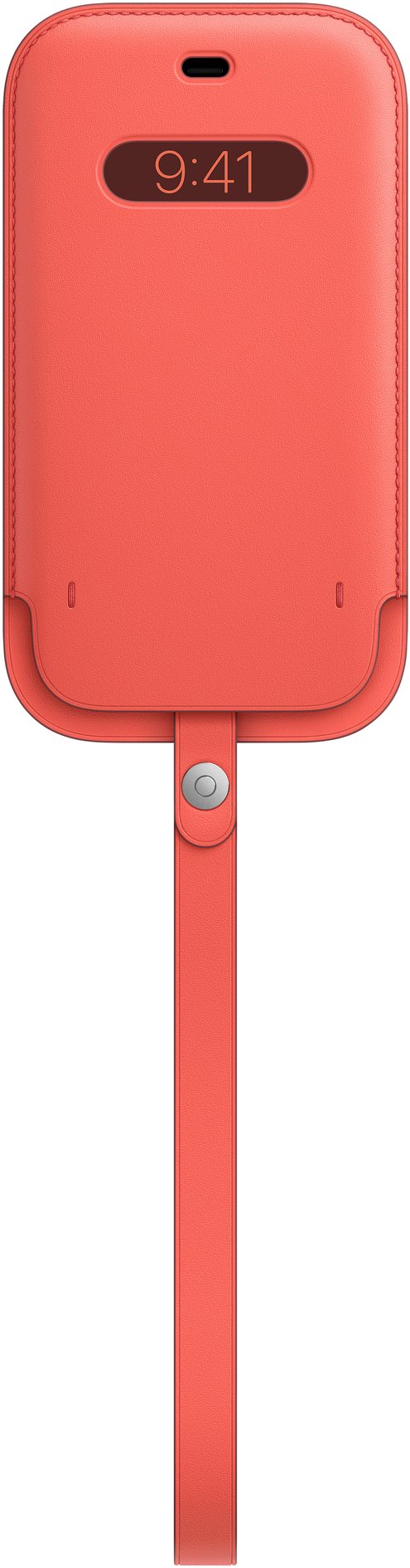 Apple iPhone 12 a 12 Pro Kožený návlek s MagSafe citrusovo-ružový