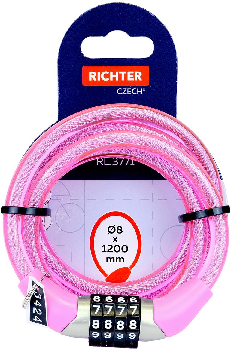 Richter Czech RL.3771.8x1200.RUZ oceľový lankový zámok, 8 × 120 cm