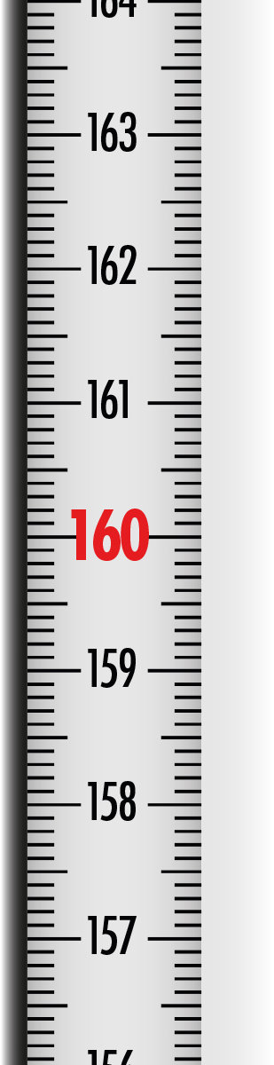 Richter Nalepovací meter oceľový biely s nulou dole 2 m