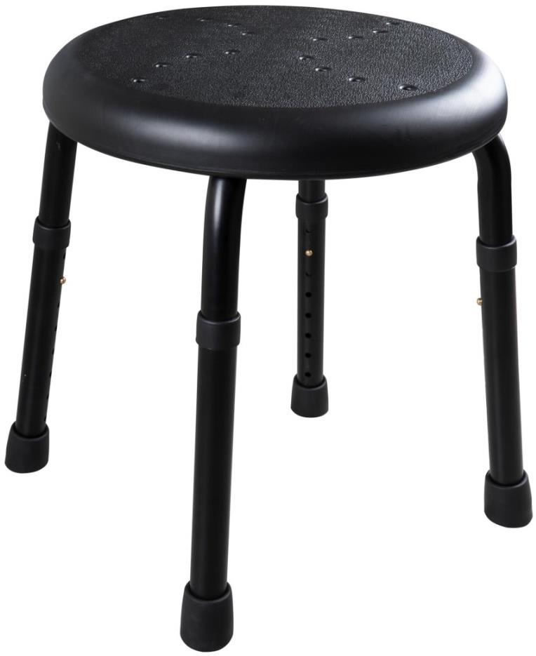 Ridder Stolička s nastaviteľnou výškou, matná čierna, nosnosť 150 kg, A170110