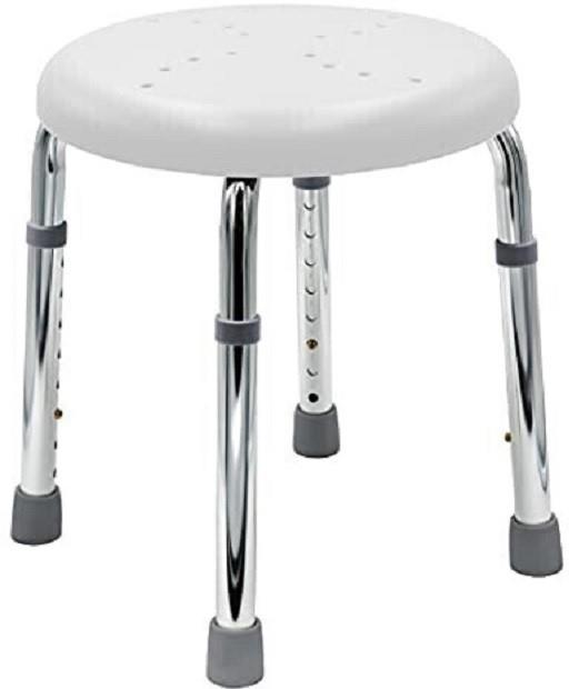 Ridder Stolička s nastaviteľnou výškou, sedák biely dierovaný, nosnosť 150 kg, A170101