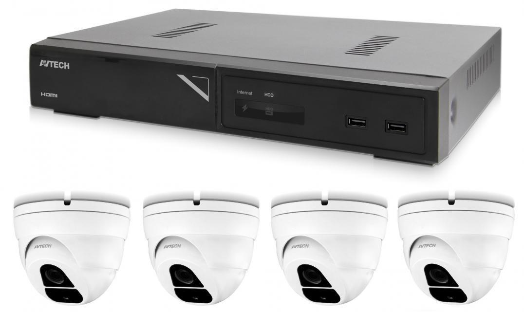 AVTECH súprava 1× AVTECH NVR AVH1109 + 4× 2MPX IP Dome kamera AVTECH DGM2203ASVSEP + 4× Kábel UTP 1