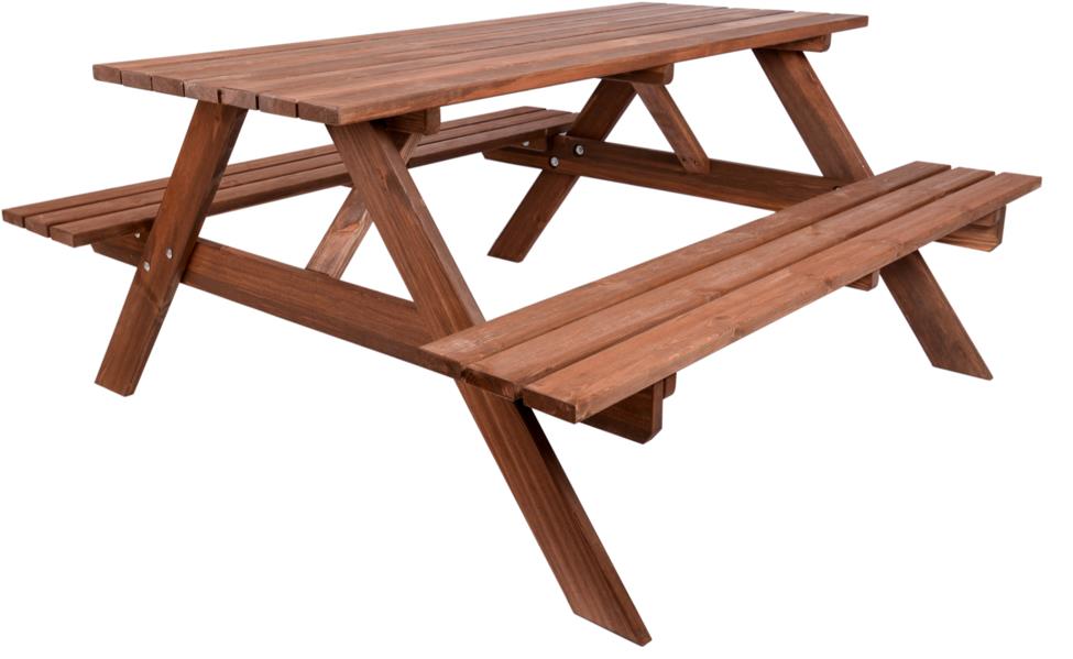 ROJAPLAST Sada záhradného nábytku PIKNIK, so sklopnými lavičkami, drevená, 180 cm