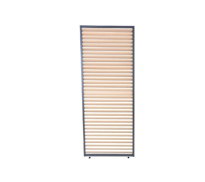 ROJAPLAST zatienenie WOOD – pergola bioklimatický panel, horizontálny, sklápacie lamely 1 m, antracit