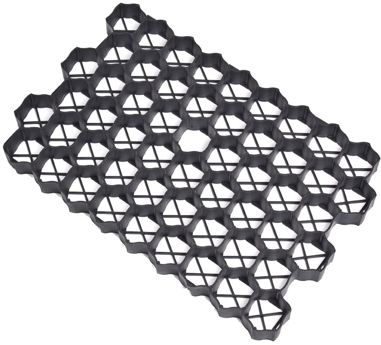 ROJAPLAST WPC, dlaždica – zatrávňovacia, 60 × 40 × 4 cm, čierna