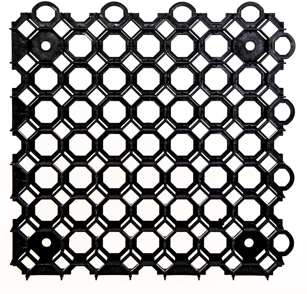 ROJAPLAST WPC, dlaždica – zatrávňovacia, 50 × 50 × 4 cm, čierna