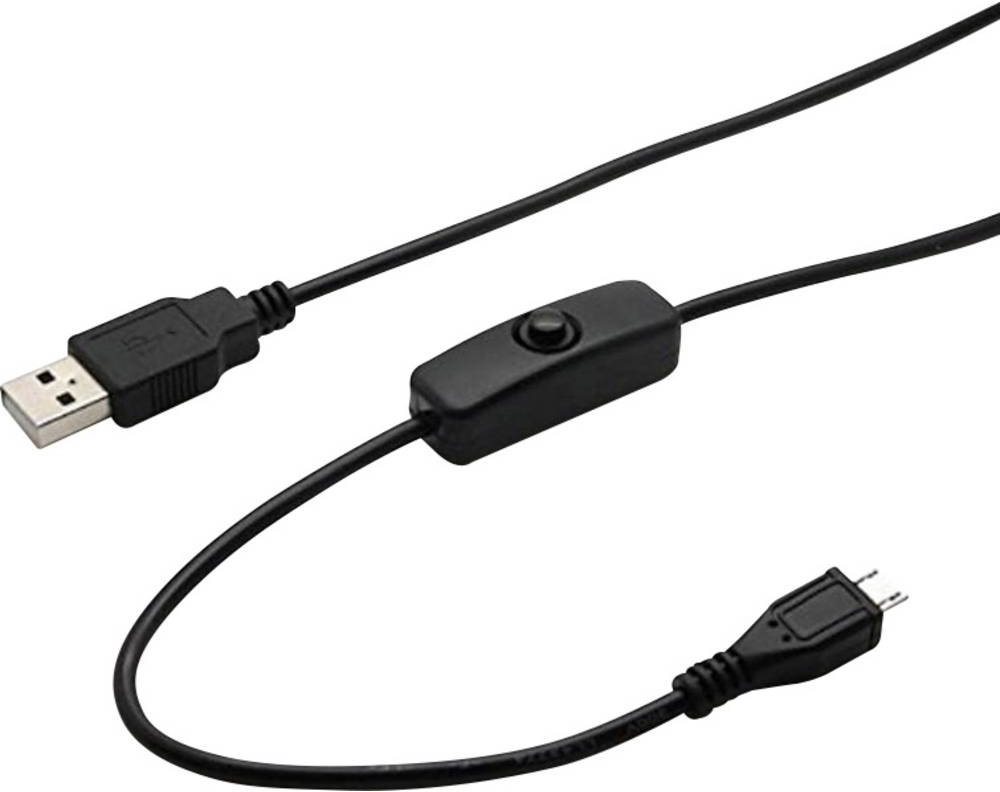 RASPBERRY Pi USB-A/USB-B napájací kábel s vypínačom