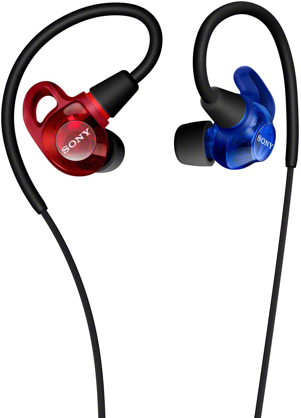 Sony IER-M500, červená a modrá