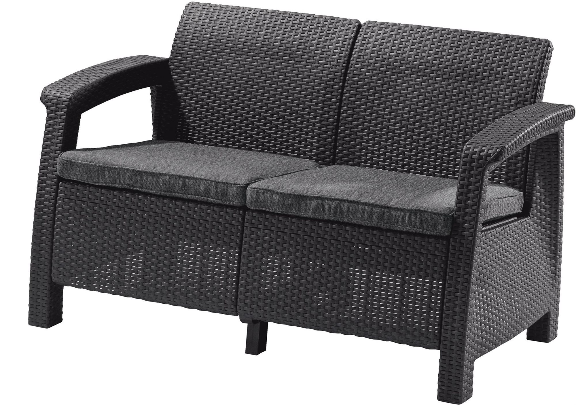 KETER Lavica záhradná CORFU LOVE SEAT, grafit 128 cm