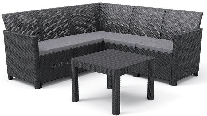 KETER - Súprava záhradného nábytku CLAIRE 5 SEAT CORNER, grafit