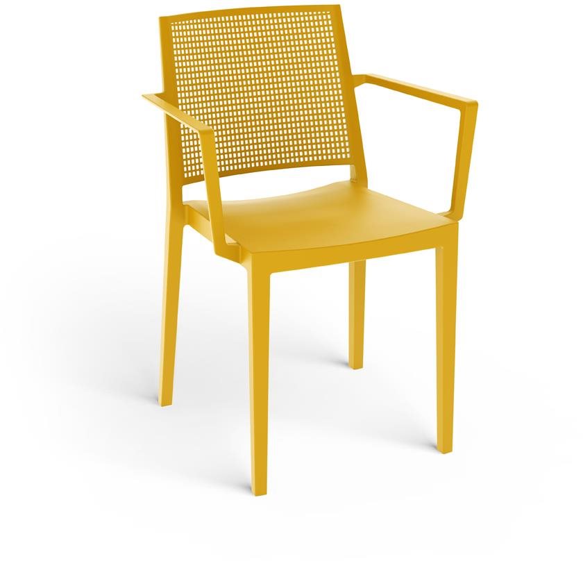 ROJAPLAST Stolička záhradná GRID ARMCHAIR, horčicovo žltá