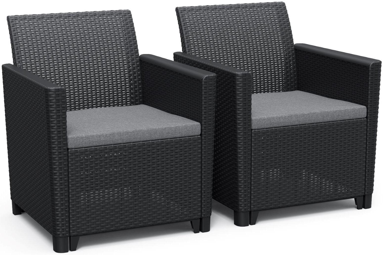 KETER - Kreslo záhradné CLAIRE DUO, grafit - 2 ks v balení