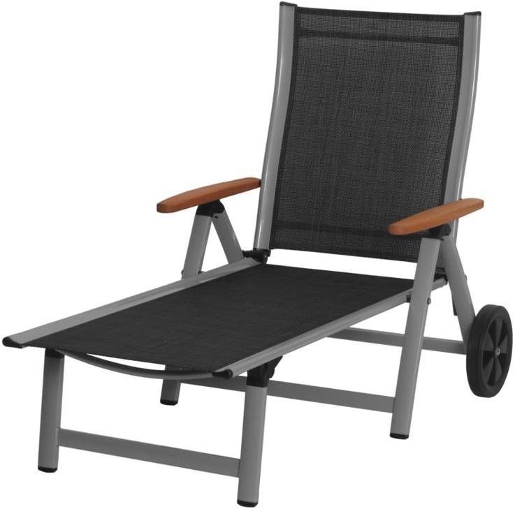 ROJAPLAST Ležadlo záhradné ASS COMFORT, strieborné/čierne