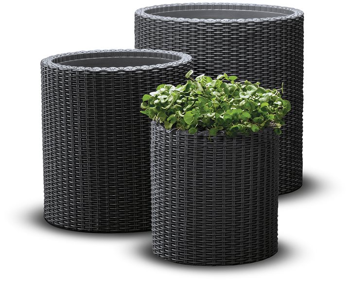 KETER Kvetináč S+M+L CYLINDER grafit