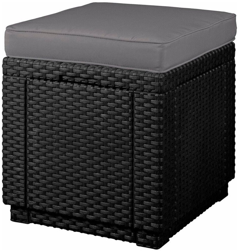 KETER Záhradná stolička CUBE – taburet, grafit