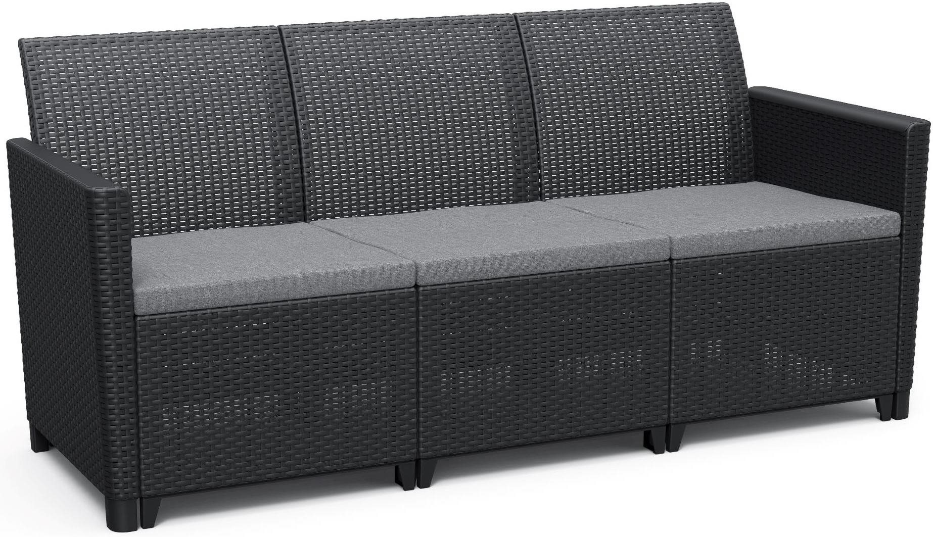 KETER Lavica záhradná CLAIRE SOFA, grafit 163 cm