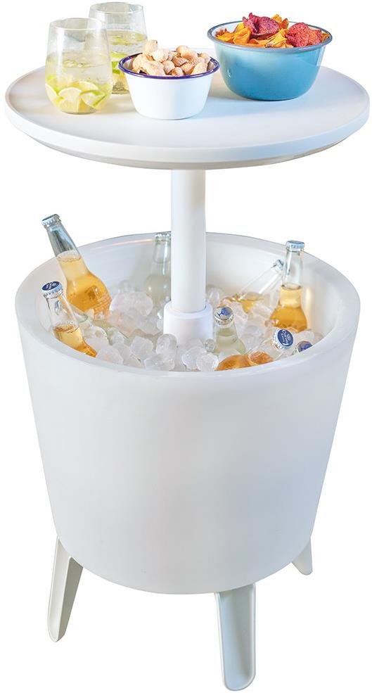 KETER Stôl záhradný COOL BAR ILLUMINATED biely O 50 cm
