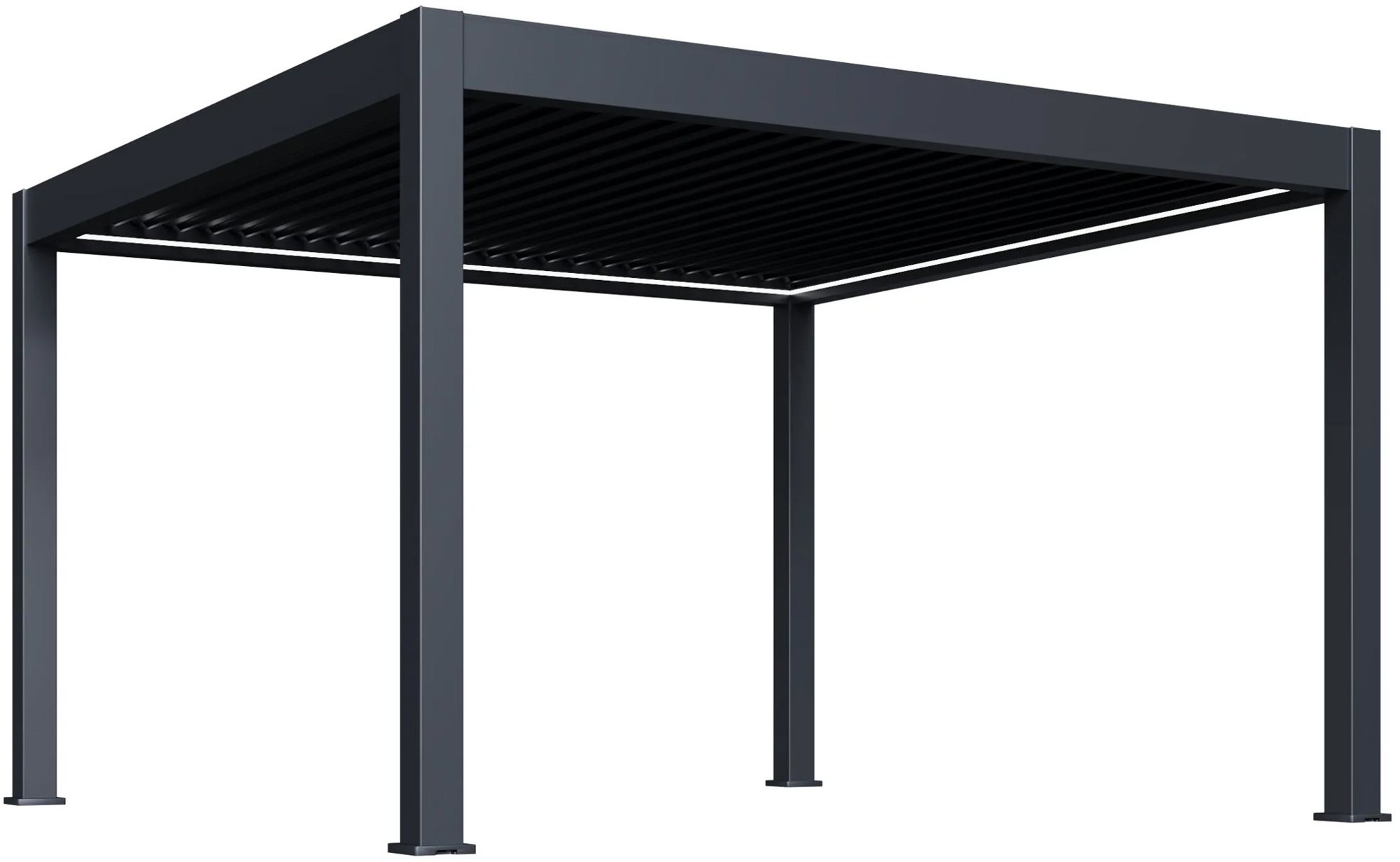 Rojaplast Luxusná elektrická bioklimatická pergola Prestige 4 × 4, hliník – voľne stojaca