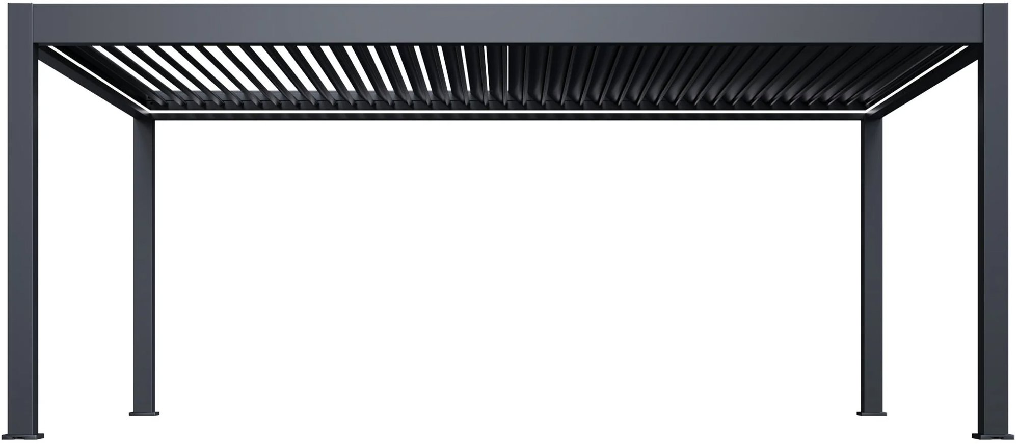 Rojaplast Luxusná elektrická bioklimatická pergola Prestige 6 × 4, hliník – voľne stojaca