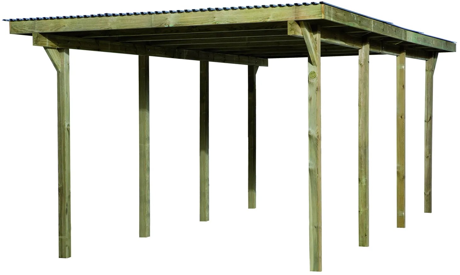 Weka Drevený prístrešok na auto 606 (3 × 6 m)