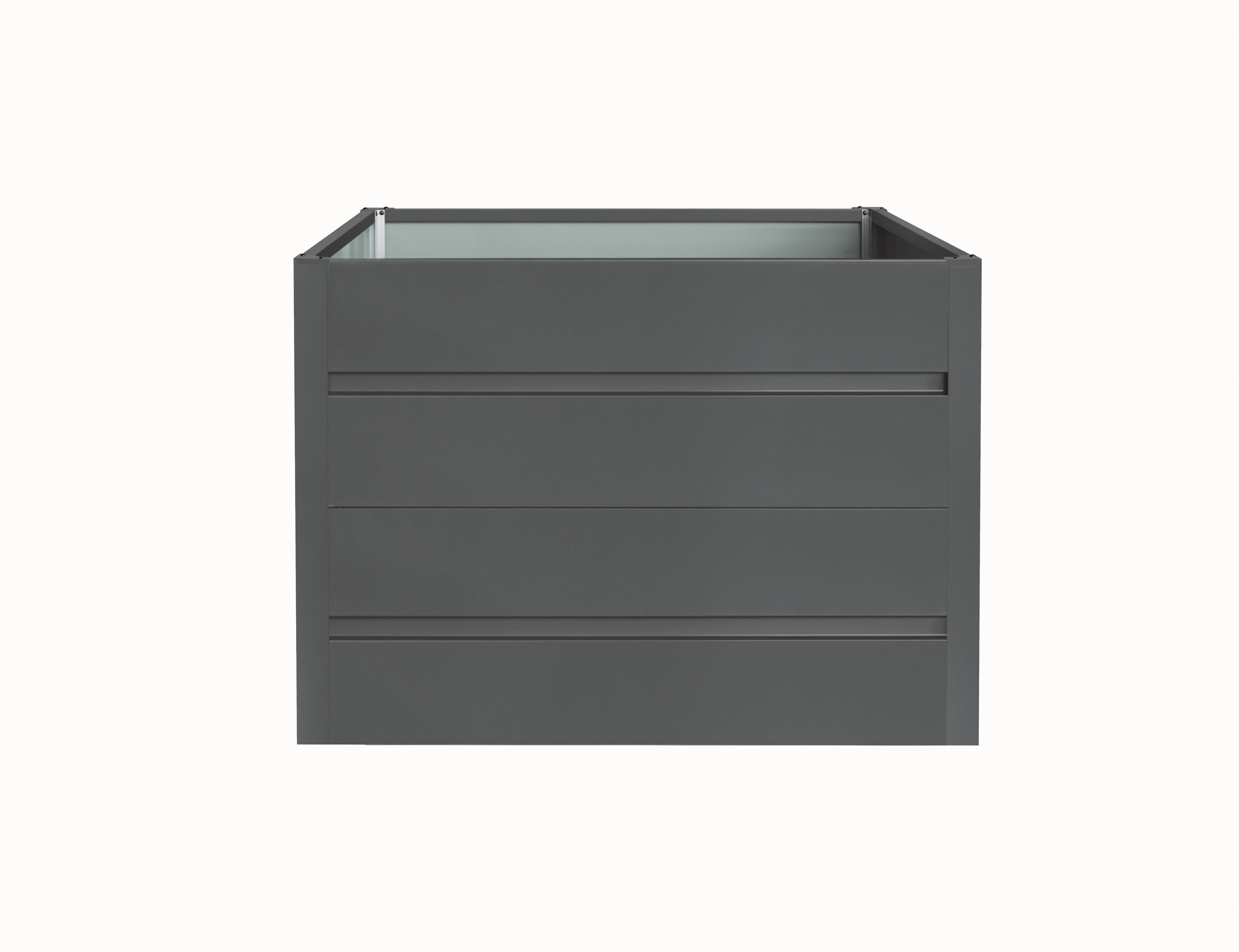 ROJAPLAST – Záhon vyvýšený Premium, plech, antracit 90 × 90 × 76 cm