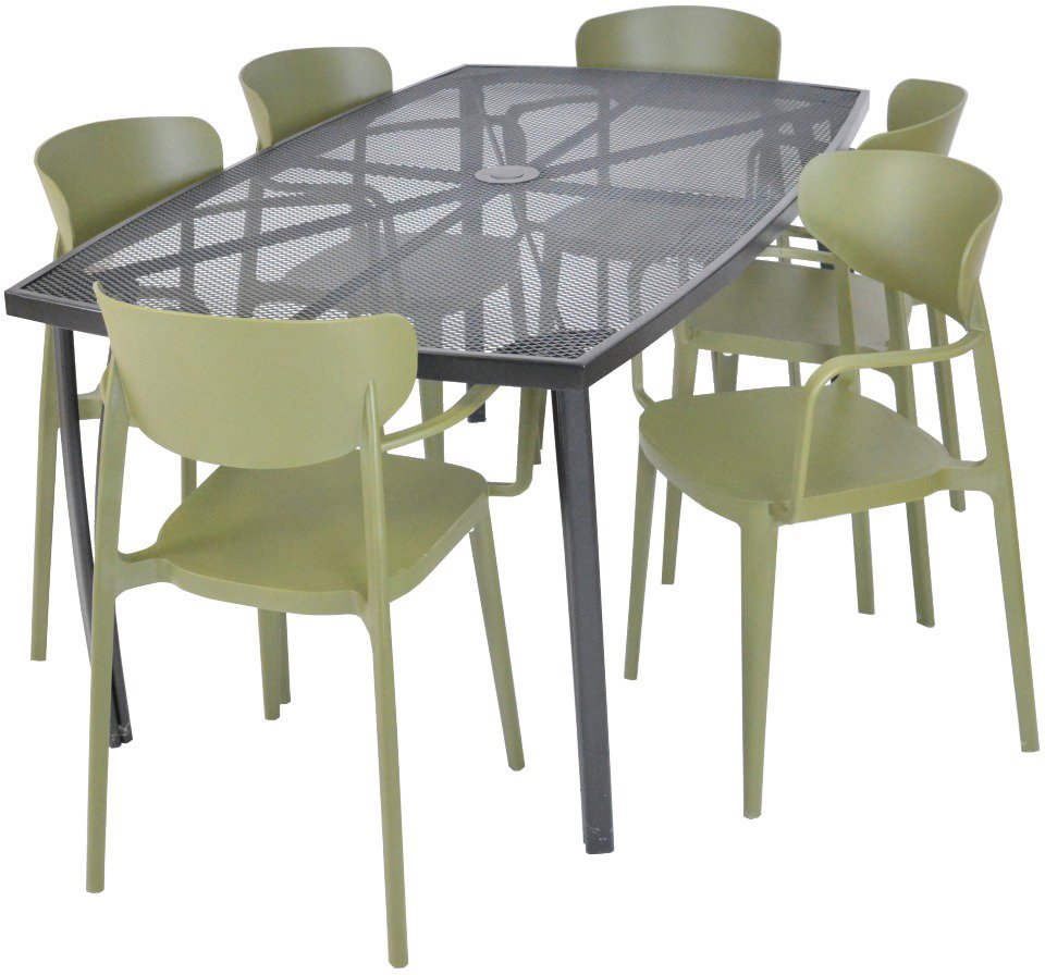 ROJAPLAST Set záhradného nábytku ZWMT-24 záhradný stôl 1 + 6 záhradných stoličiek MARE ARMCHAIR