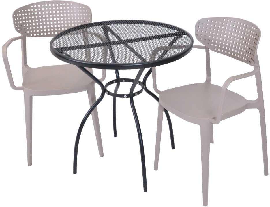 ROJAPLAST Set záhradného nábytku ZWMT-06 záhradný stôl 1 + 2 záhradné stoličky AIRE ARMCHAIR