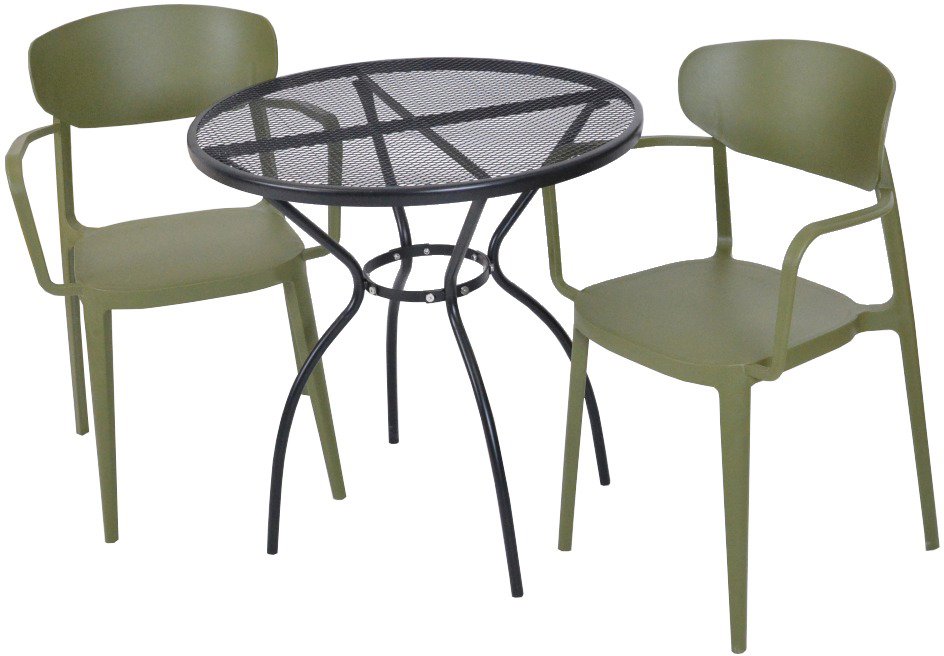 ROJAPLAST Set záhradného nábytku ZWMT-06 záhradný stôl 1 + 2 záhradné stoličky MARE ARMCHAIR
