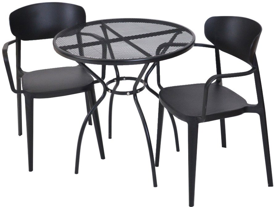 ROJAPLAST Set záhradného nábytku ZWMT-06 záhradný stôl 1 + 2 záhradné stoličky MARE ARMCHAIR