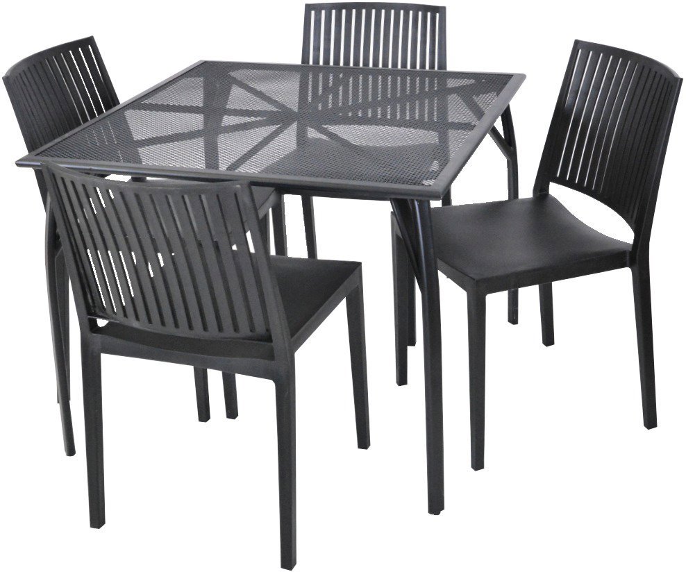 ROJAPLAST Set záhradného nábytku ZWMT-90 záhradný stôl 1 + 4 záhradné stoličky BARS