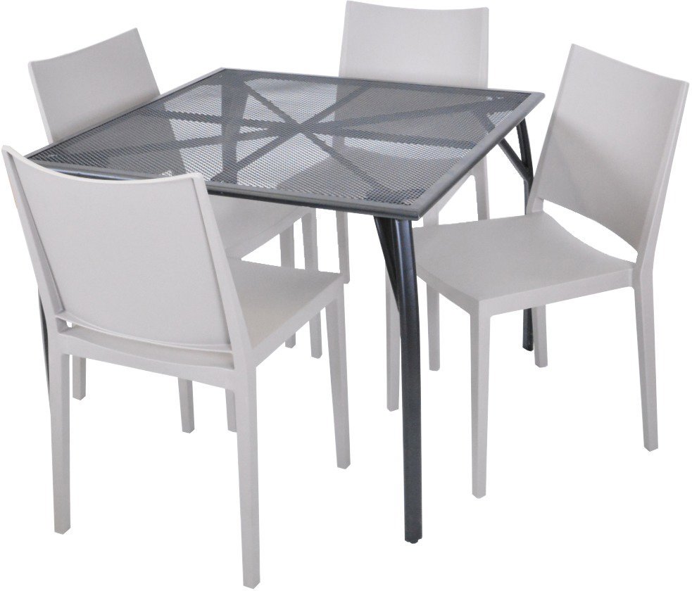 ROJAPLAST Set záhradného nábytku ZWMT-90 záhradný stôl 1 + 4 záhradné stoličky MOSK