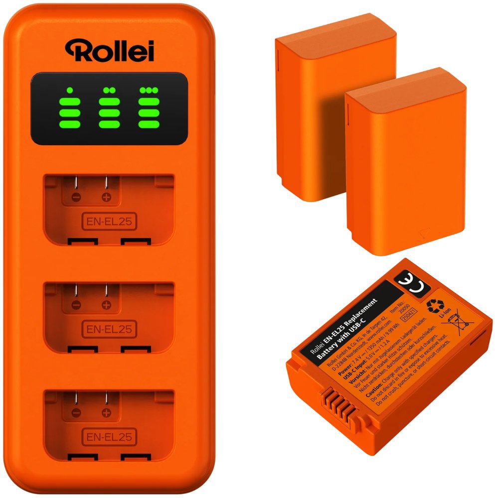 Rollei nabíječka pro 3 baterie + 3× baterie EN-EL25