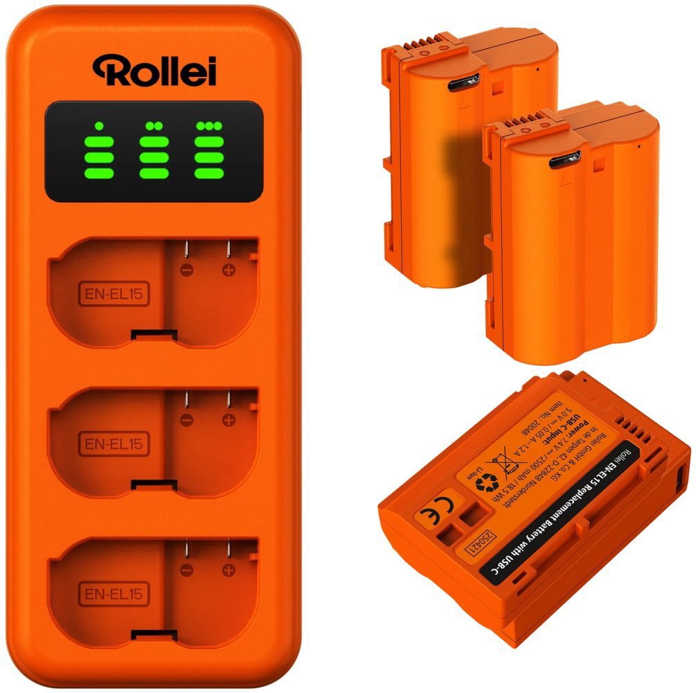 Rollei nabíječka pro 3 baterie + 3× baterie EN-EL15
