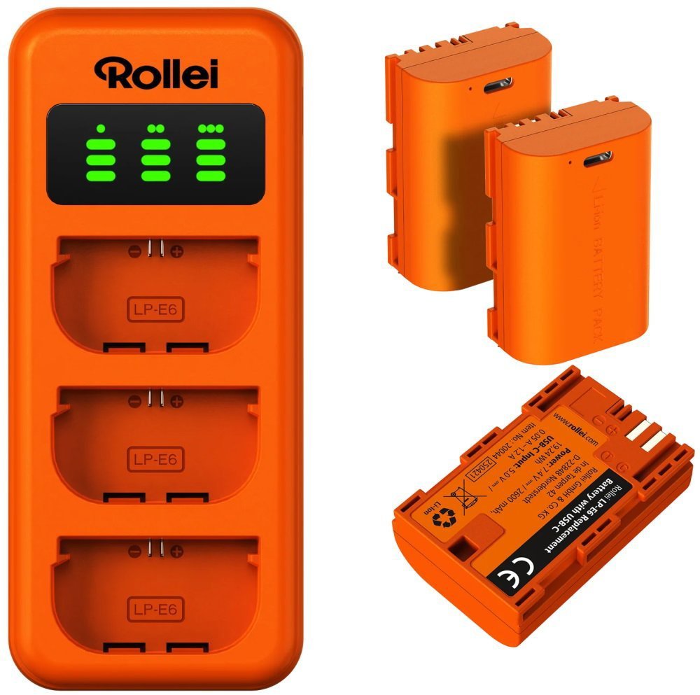 Rollei nabíjačka pre 3 batérie + 3× batéria LP-E6