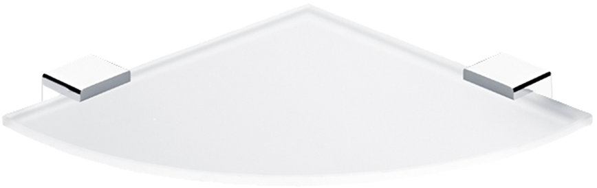 Nimco Polica do kúpeľne a sprchy rohová – sklo kov Kibo Ki-14091RB-26