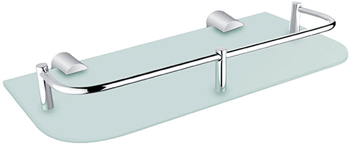 Nimco Polica do kúpeľne a sprchy 30 cm s ohrádkou – sklo kov Bormo BR-11091AX-30-26