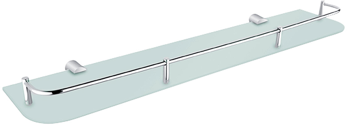 Nimco Polica do kúpeľne a sprchy 60 cm s ohrádkou – sklo kov Bormo BR-11091AX-60-26