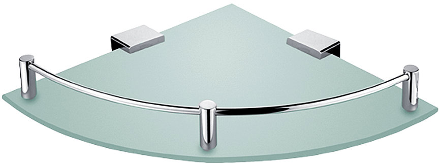 Nimco Polica do kúpeľne a sprchy rohová – sklo kov Kibo Ki-14091RA-26